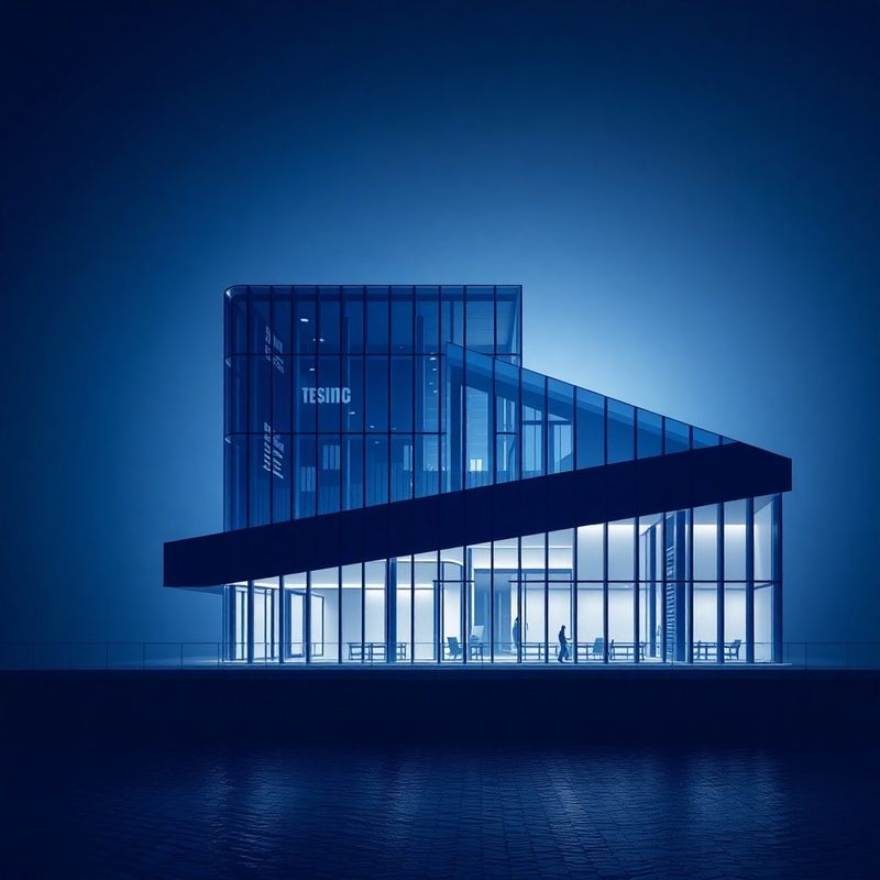 Abstracte visualisatie van vermogensbeschermingsarchitectuur in indigo-tinten